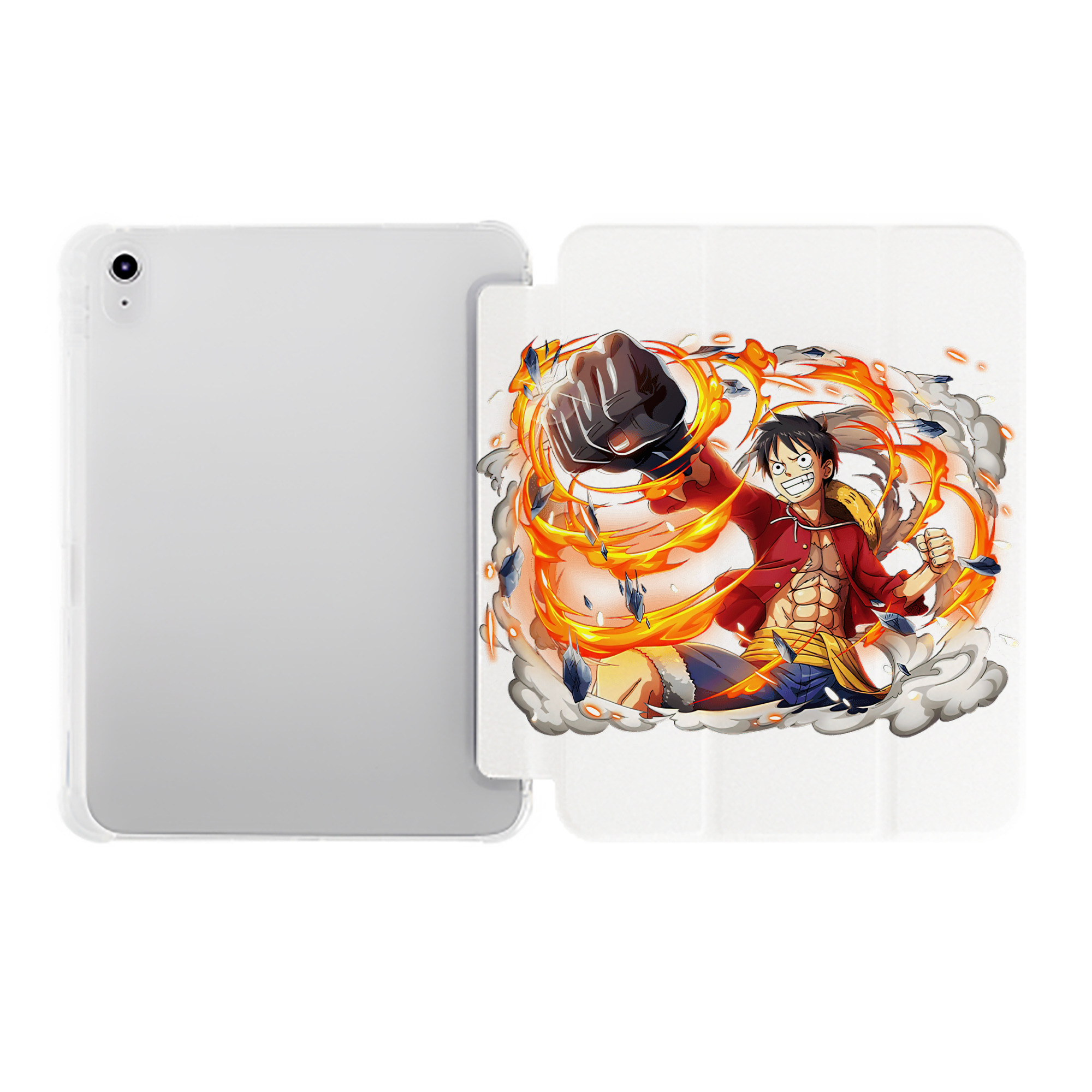 （画像用） ワンピース モンキー・D・ルフィ ONE PIECE Monkey D. Luffy IPad ケース ペン収納付き 三つ折りスタンド PUレザー×シリコン 対応機種9.5/10.5/10.9インチ